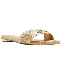 アルド レディース シューズ スリッポン・ローファー サンダル ALDO Womens Aurania SlipOn Flat Sandals Gold Metallic Patent ゴールドのサムネイル