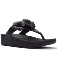 フィットフロップ レディース シューズ スリッポン・ローファー サンダル FitFlop Womens Lulu Flower Toe Post SlipOn Sandals Black ブラックのサムネイル