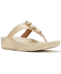フィットフロップ レディース シューズ スリッポン・ローファー サンダル トール FitFlop Womens Lulultra Jewel Metallic Toe Post SlipOn Sandのサムネイル
