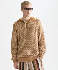 スコッチアンドソーダ メンズ トップス ポロシャツ SCOTCH SODA Mens Extra Dropped Shoulder Structure Polo Shirt Cathay Spiceのサムネイル