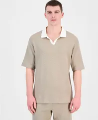 ゲス メンズ トップス ポロシャツ GUESS Mens Jhonny Collar Polo Shirt IMPACT GREY グレーのサムネイル