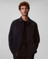 【送料無料】 カルバンクライン メンズ ジャケット・ブルゾン アウター Mens Seersucker Blouson Jacket Dark Sapphire