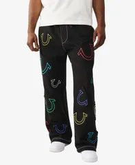 トゥルーレリジョン メンズ ボトムス カジュアルパンツ スウェットパンツ True Religion Mens RegularFit Baggy Sweatpants Jet Black ブラック