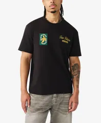 トゥルーレリジョン メンズ トップス Tシャツ 半袖 True Religion MenshortSleeve Orchard Stamps TShirt Jet Black ブラック