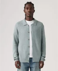 リーバイス メンズ アウター ニット・セーター カーディガン Levis Premiumens Catalina Spread Collar Cardigan Leadのサムネイル