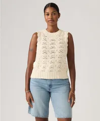 リーバイス レディース トップス タンクトップ ノースリーブ Levis Womensleeveless Crochetank Top Egretのサムネイル