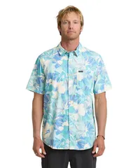【送料無料】 クイックシルバー メンズ シャツ トップス Mens Floral ShortSleeve Shirt Blue Haze