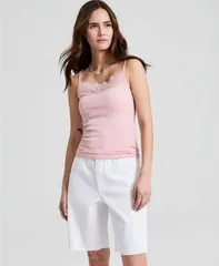 【送料無料】 アンドノウディス レディース タンクトップ トップス Womens Seamless LaceTrim RibKnit Tank Top Macys Exclusive Faded Petal