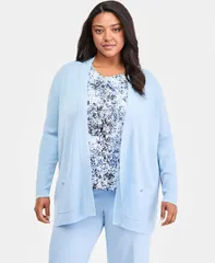 アンクライン レディース アウター ニット・セーター プラスサイズ カーディガン Anne Klein Plusize Malibu OpenFront Cardigan Lakeshoreのサムネイル