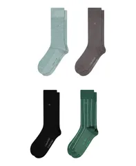 カルバンクライン メンズ アンダーウェア 靴下 コットン Calvin Klein Mens Cotton Dress Crew Socks 4Pack MintGrayBlackGreen ブラック