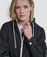 ダナ キャラン ニューヨーク レディース アウター ジャケット・ブルゾン コート DKNY Womensporty Anorak Hooded Raincoat Black ブラックのサムネイル