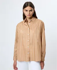 フレンチコネクション レディース トップス シャツ 長袖 French Connection Womens Alexis LongSleeve Shirt Macchiatoのサムネイル