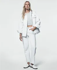 ダナキャランニューヨーク レディース アウター ジャケット・ブルゾン デニム DKNY Jeans Womens Denim Oversized Trucker Jacket White ホワイトのサムネイル