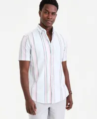 クラブルーム メンズ トップス シャツ オックスフォード 半袖 Club RoomenshortSleeve Striped Oxford Shirt Macys Exclusive Ox Camp Stripe Yd Spaciouskies ストライプ