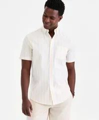 クラブルーム メンズ トップス シャツ オックスフォード 半袖 Club RoomenshortSleeve Striped Oxford Shirt Macys Exclusive Ox Sail