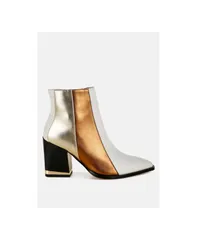 ロンドンラグ レディース シューズ ブーツ・レインブーツ ヒール London Rag Womenstemon Three Tone Block Heel Boots Off white faux leather オフホワイト