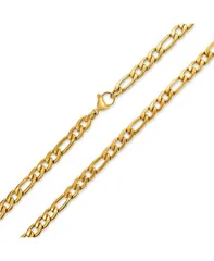 ブリング レディース アクセサリー ネックレス・チョーカー・ペンダントトップ Tシャツ レース Bling Jewelry Heavy Solid 7MM Gold Plated Stainlessteel Figaro Chainecklace Goldto