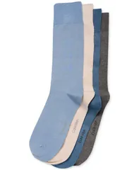 カルバンクライン メンズ アンダーウェア 靴下 Calvin Klein Mens Crew Dressocks 4Pack BlueGrayBeige グレー