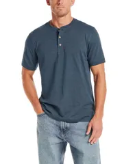 ウェザープルーフ メンズ トップス シャツ 半袖 Weatherproof Vintage MenshortSleeve Melange Henley Shirt Deep Cobalt コバルト