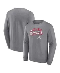 ファナティクス メンズ アウター パーカー・スウェット シャツ Fanatics Mens Heather Gray Atlanta Bravesimplicity Pullover Sweatshiのサムネイル