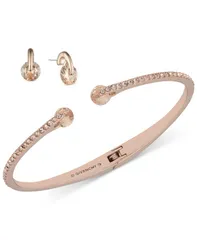 ジバンシー レディース アクセサリー ブレスレット・バングル・アンクレット Givenchy 2Pc Color Floating Stone Crystal Cuff Bangle Bracelet and Matching Stud Earringset