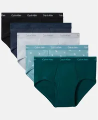 カルバンクライン メンズ アンダーウェア ブリーフパンツ コットン Calvin Klein Mens 5Pack Cotton Classics Briefs Underwear InkDiamond Logo Zoni BeachTurfMicro Chi
