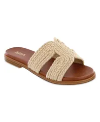 ミア レディース シューズ サンダル MIA Womens Poet Braided HBand Flat Slide Sandals Naturalのサムネイル