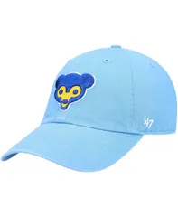 【送料無料】 47ブランド メンズ 帽子 アクセサリー Mens Light Blue Chicago Cubs Logo Cooperstown Collection Clean Up Adjustable Hat Light Blue