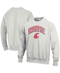 チャンピオン メンズ アウター パーカー・スウェット シャツ ロゴ Champion Mens Heathered Gray Washington State Cougars Arch Over Logo Reverse Weave Pullover Swea