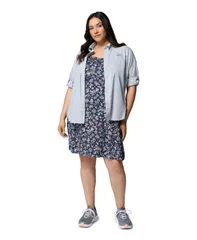 【送料無料】 コロンビア レディース ワンピース トップス PFG Plus Size Active Printed Freezer III Dress Collegiate Navy Konakai