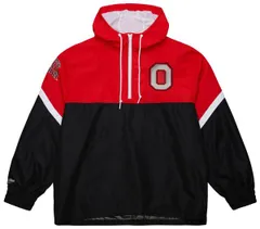 ミッチェルネス メンズ アウター ジャケット・ブルゾン Mitchell Ness Mens Ohio State Buckeyes Black Lightweightiebreaker Anorakのサムネイル