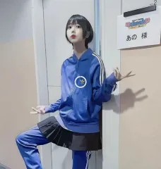 あのちゃん風 アディダス ブルー ジップアップ セット