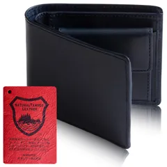 【 栃木レザー 】 財布 メンズ 2つ折り 赤タグ付 【所ジョージの世田谷ベース掲載】 栃木 二つ折り メンズ財布 二つ折り財布 13 NVY [３．ネイビー]