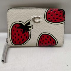 coach コーチ 現行 三つ折り 財布 苺 レザー 財布 いちご ミニ財布