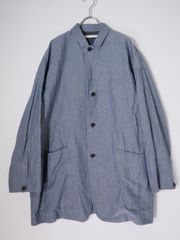 ほぼ未使用】45R インドリネンの908ジャケット 2 ブルー 麻100