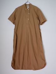 良品】MHL. マーガレットハウエル 半袖シャツワンピース キャメル I