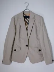 BURBERRY LONDONバーバリー ロンドン 大きいサイズ 裏地ビッグチェック コットン1ボタンジャケット【46】【LJKA81202】