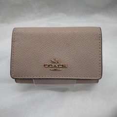 COACH コーチ ベージュ レザー 名刺入れ 二つ折り - メルカリ