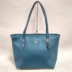 COACH トートバッグ A4収納可能 ブルー - メルカリ
