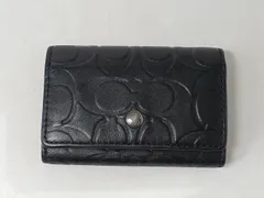 COACH 型番：シグネチャー　BLK 5リング　レザーキーケース