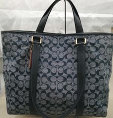 COACH シグネチャーデニム トートバッグ デニム レザー CDE94 - メルカリ