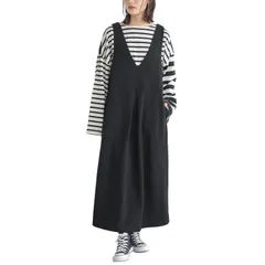 イージーケア ジャンスカ 体型カバー 春 Vネック 夏 レディース【カットジョーゼットジャンパースカート】ロング 秋 冬 ワンピース オールシーズン オシャレウォーカー 着回し オールシーズン [n'OrLABEL] wln0185