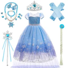 新品 [KOCEKID] プリンセス ドレス 子供 お姫様 ドレス ハロウィン コスプレ 子供 女の子 キッズコスチューム 誕生日ギフト パーティー 七五三 撮影 クリスマスサプライズ 小物付き