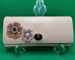 COACH 型番：ベージュ・花柄 長財布