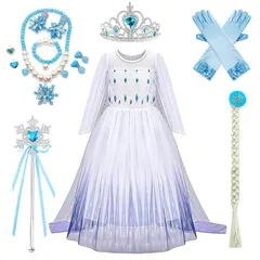 新品 [KOCEKID] プリンセス ドレス 子供 お姫様 ドレス ハロウィン コスプレ 子供 女の子 キッズコスチューム 誕生日ギフト パーティー 七五三 撮影 クリスマスサプライズ 小物付き