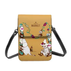 新品 ムーミン スマホポーチ本革 ショルダーバッグ 薄い レディース メンズミニポーチ 人気 財布 斜め掛け バッグ 高い19cm*幅13.5cm*厚1cm