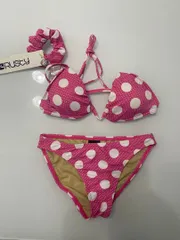 新品未使用　Rusty ピンク 水玉模様 セパレートビキニ シュシュつきMサイズ