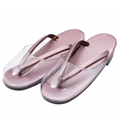 新品 [浅草きもの市] 日本製 婦人用 雨用 ウレタン底 草履 (ローズ)
