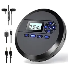 Desobry ポータブルCDプレーヤーコンパクトスピーカー内蔵 FMトランスミッター付き 2000mAh充電式バッテリー搭載 +10スキップ機能 5EQエフェクト A-Bリピート/プログラム再生 32GBTFカード･CD･MP3等対応 AS 3d34e22e
