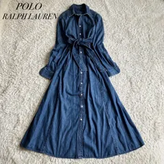 美品！POLO RALPH LAUREN　ラルフローレン　デニムワンピース　シャツワンピース　ベルト　現行　サイズ6